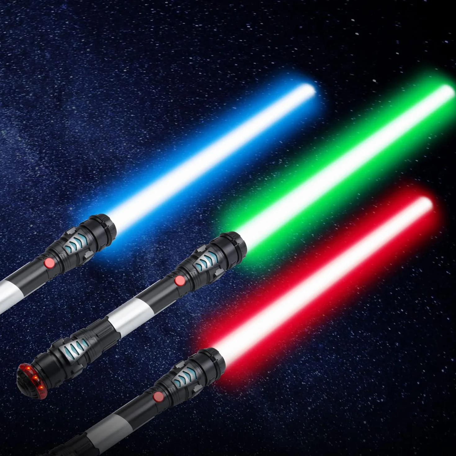 GOODS+GADGETS Espada láser Lightsaber Espada láser de 108 cm con luz, Sonido y vibración. (Rojo)