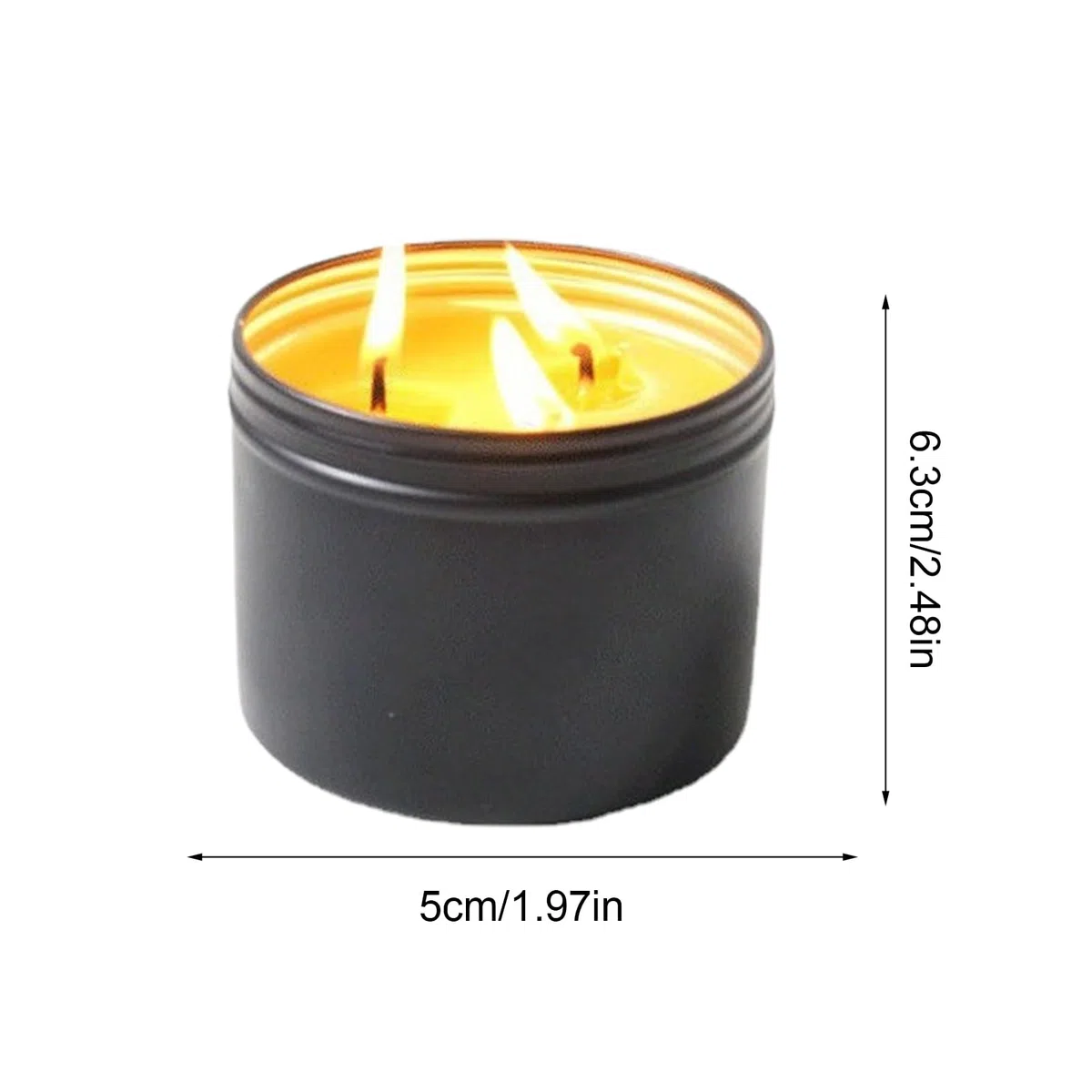 5 Piezas Velas Supervivencia | 36 Horas Velas de Emergencia Delarga Duración | Cirio Prevenciónde Desastres Deemergencia | 3 Mechas Vela en Tarro para Apagones, Casa, Aire Libre, Camping, Sender
