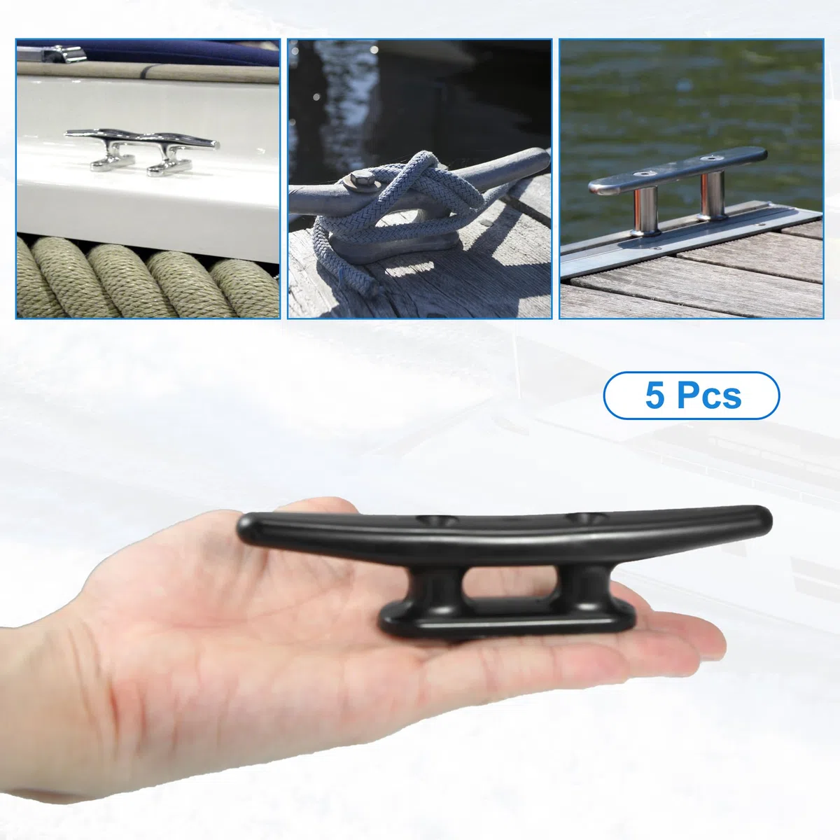 X AUTOHAUX 5uds 6'' Plástico Barco Cornamusa Cuerda Cornamusa Barco Resorte Cornamusas para Kayak