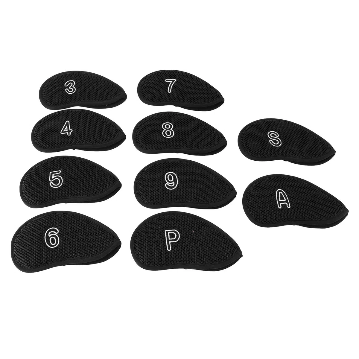 Cubierta de Cabeza de Keenso Golf Club, Cubierta de Cabeza de Golf Protectora 10 PPCS Golf Club Cabeza Cabeza de Nylon Transpirable Finamiento Suave Soft Fining Protective Golf