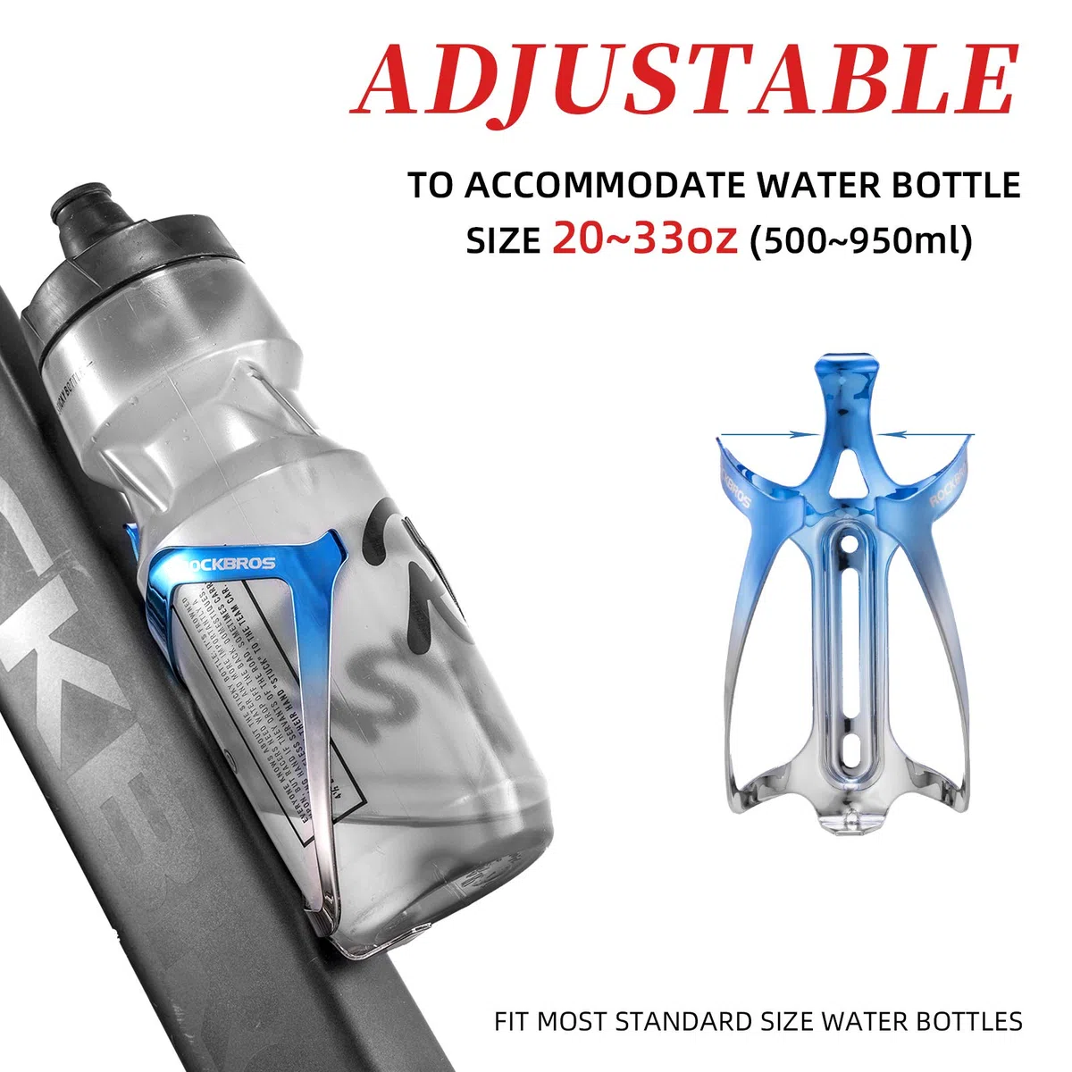 ROCKBROS Portabidón Bicicleta Soporte Botella de Aluminio para Ciclismo MTB Bicicleta Carretera