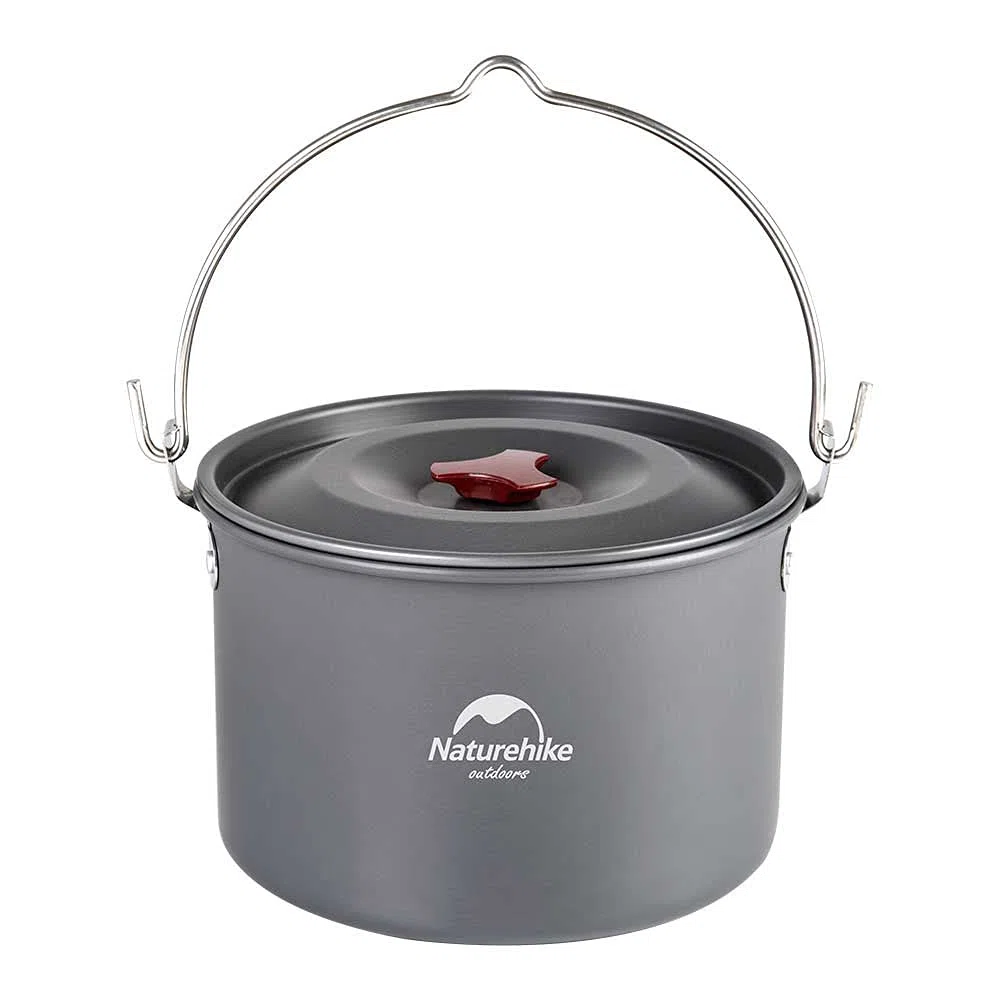 Naturehike Olla Colgante de Aleación de Aluminio de 4L para Cocina al Aire Libre para 4-6 Personas, Olla de Picnic para Acampar