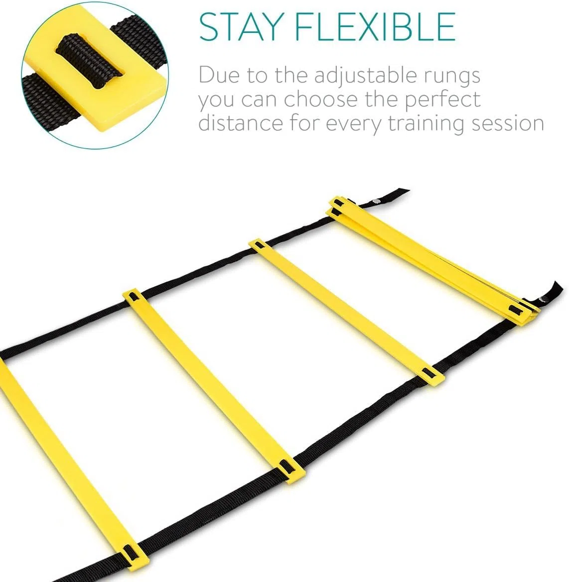 Escalera de Agilidad - Escalera de Agilidad de plástico extendida for Entrenamiento de Velocidad de pies de fútbol de fútbol con Bolsa de Almacenamiento (Color : 4m)
