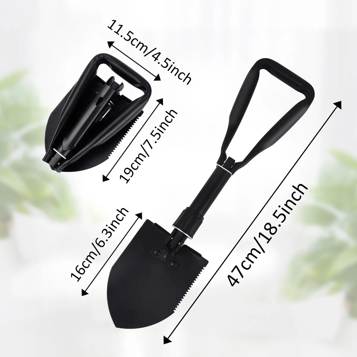 Pala Supervivencia Multifuncional, Resistente Pala Plegable de Acero al Carbono, Militar Accesorios Indispensable Se Puede Utilizar al Aire Libre (M)