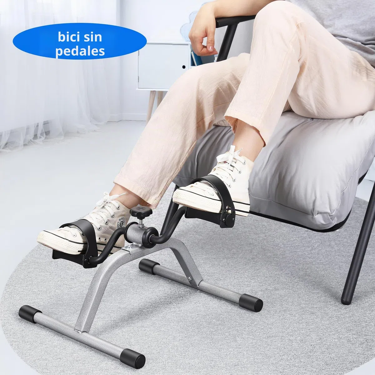 RYGEO Ejercitador de pedales para debajo del escritorio, mini ejercitador de pies, resistencia ajustable, silencioso, para el hogar, fitness, gimnasio, entrenamiento, piernas, brazos