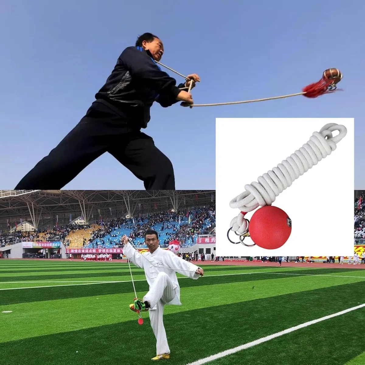 Dart Hammer, Práctica Rope Dart 137.8in Martial Arts Soft Equipment, Entrenador de edificios musculares, User Friendly Chinese Traditional Tool for Training and Practice