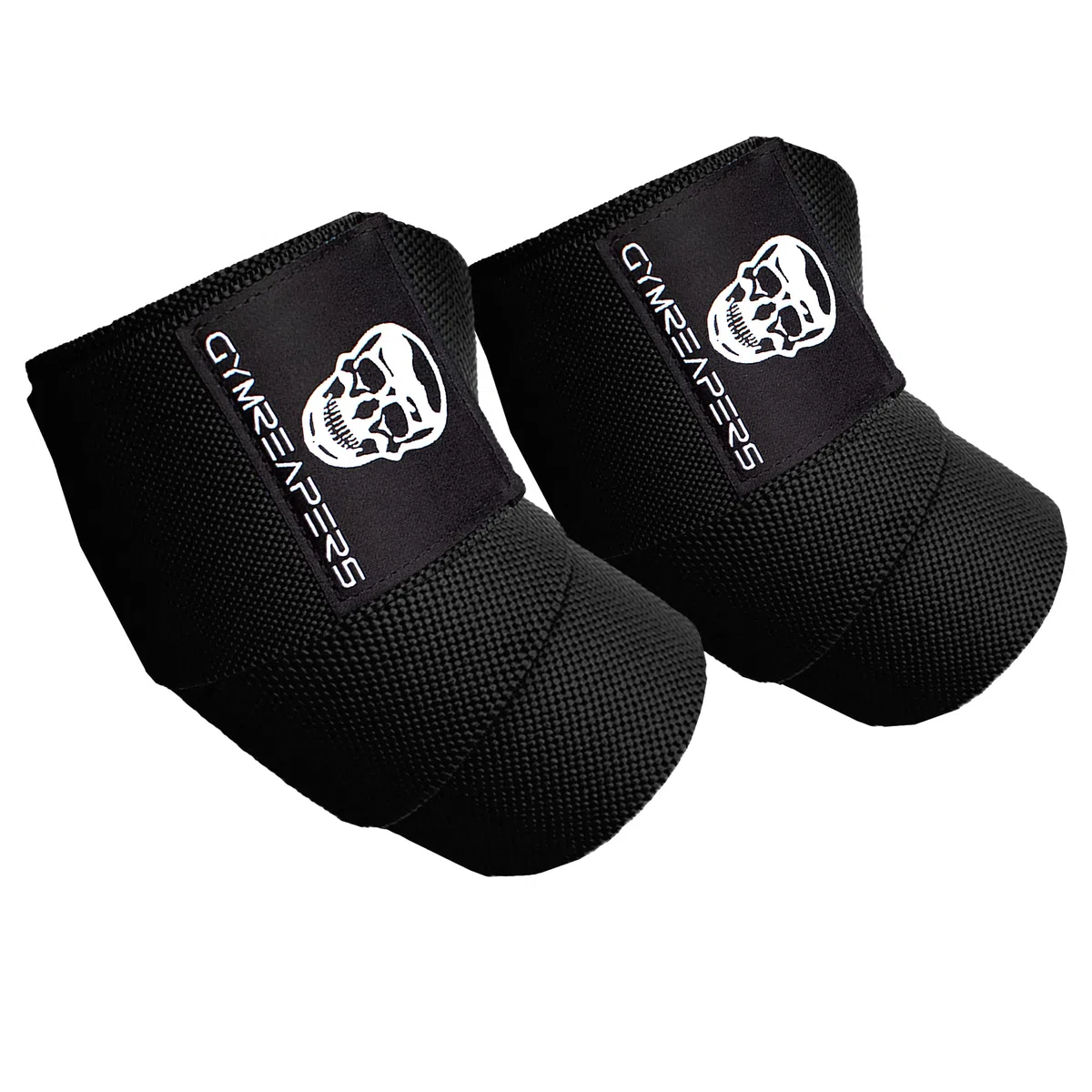 Gymreapers Coderas de levantamiento de pesas (1 par) – Correa de compresión flexible de 40 pulgadas y soporte de articulación – para prensa de banco, levantamiento de pesas y prensado (negro)
