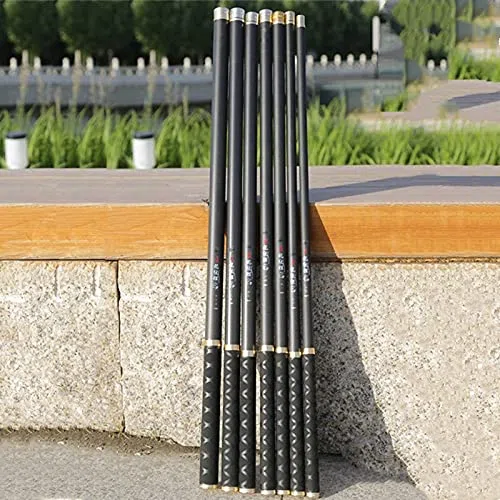 CañAs De Pescar Rio Cañas de Pescar telescópicas de Fibra de Carbono Poste de Mano 2. 7M3.6M3.9M4.5M6.3M7.2M8M9M10M Corriente de Carpa de Agua Dulce Canna Da Pesca Fissa
