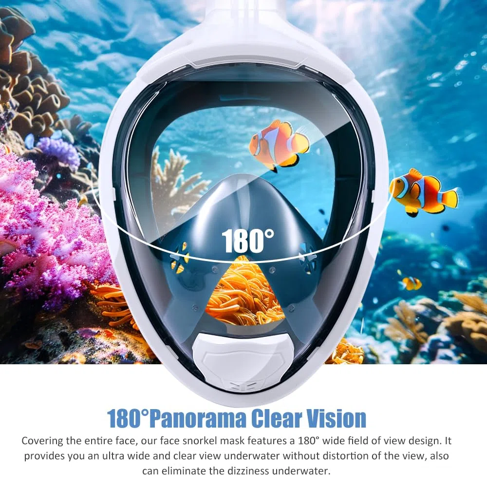 Máscara de Buceo, Diseño de Doble Bola Flotante Máscara de Snorkel, Anti-Vaho Máscara de Esnórquel, con Montaje de Snorkel Desmontable, Máscara de Gafas para Adultos y Jóvenes