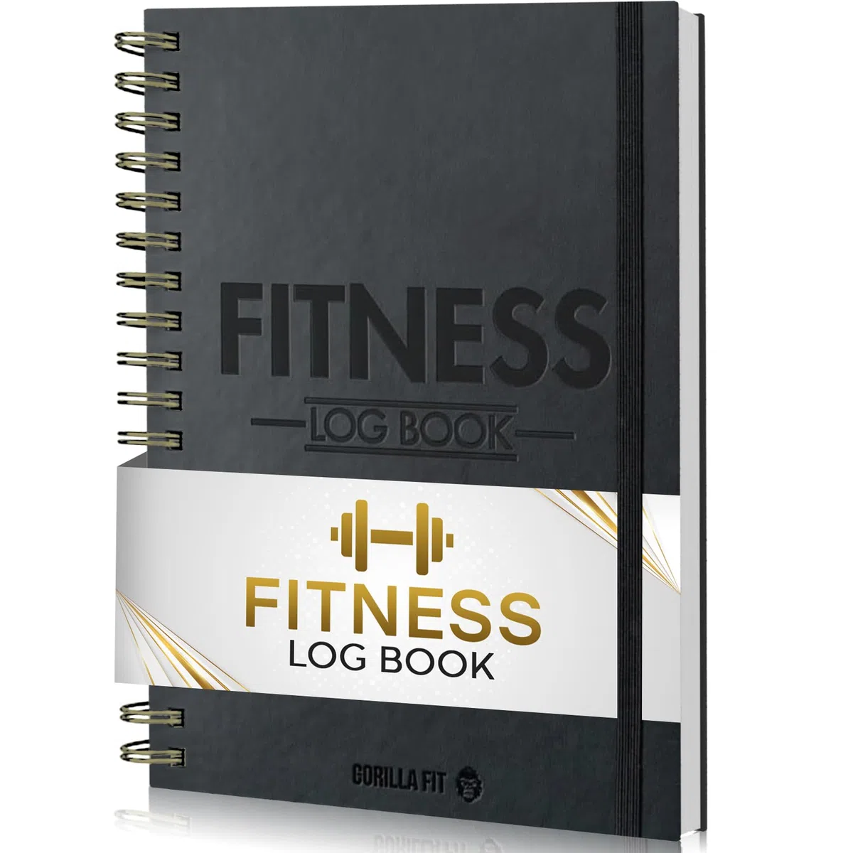 Cuaderno de registro de entrenamiento (cubierta premium) para seguimiento de gimnasio y establecimiento de objetivos, 140 páginas, páginas premium de 120 g/m², libro de registro de gimnasio y