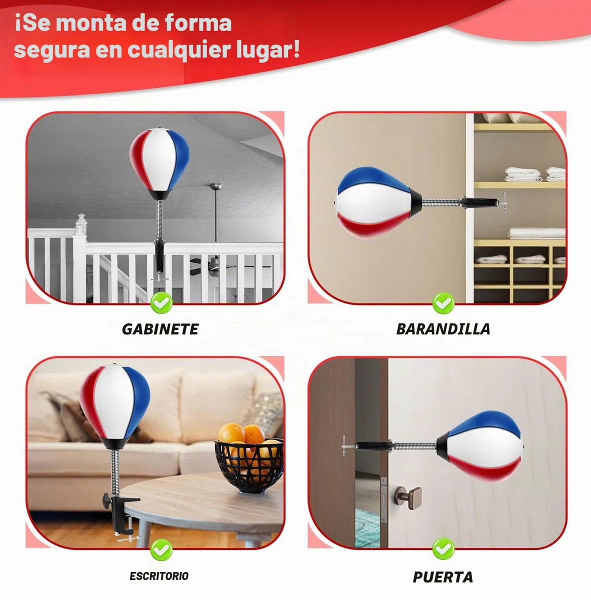 NZQXJXZ Saco de Boxeo de Escritorio, Bolas de Velocidad de Saco de Boxeo, Eliminador de estrés con Abrazadera de Escritorio para Mesa de Oficina, Regalo Divertido para Amigos o compañeros de Trabajo