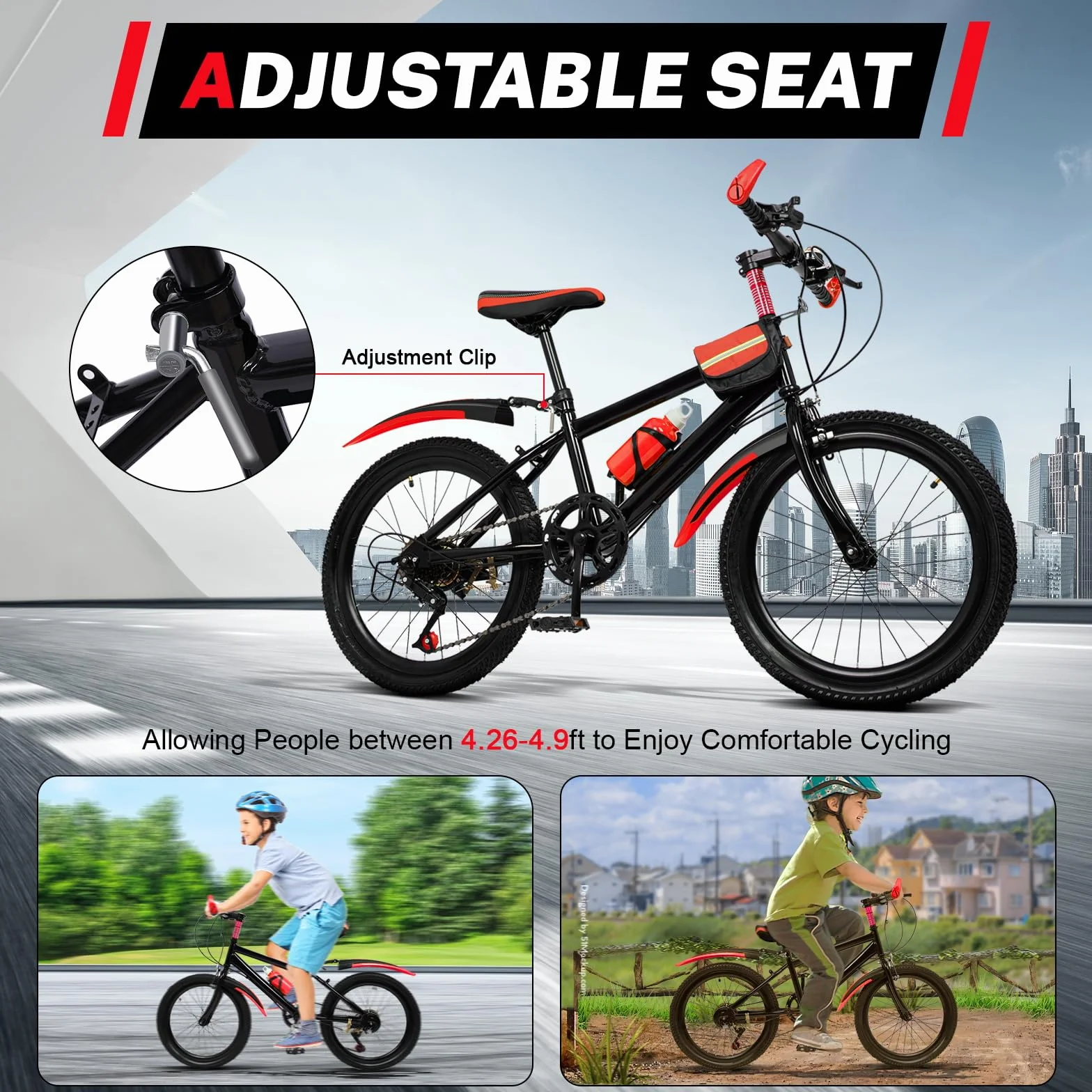 Bicicleta de montaña plegable de 20 pulgadas, 6 marchas, bicicleta de montaña con doble suspensión, marco ligero, bicicleta de montaña, plegable, para adultos, deportes al aire libre, ciudad