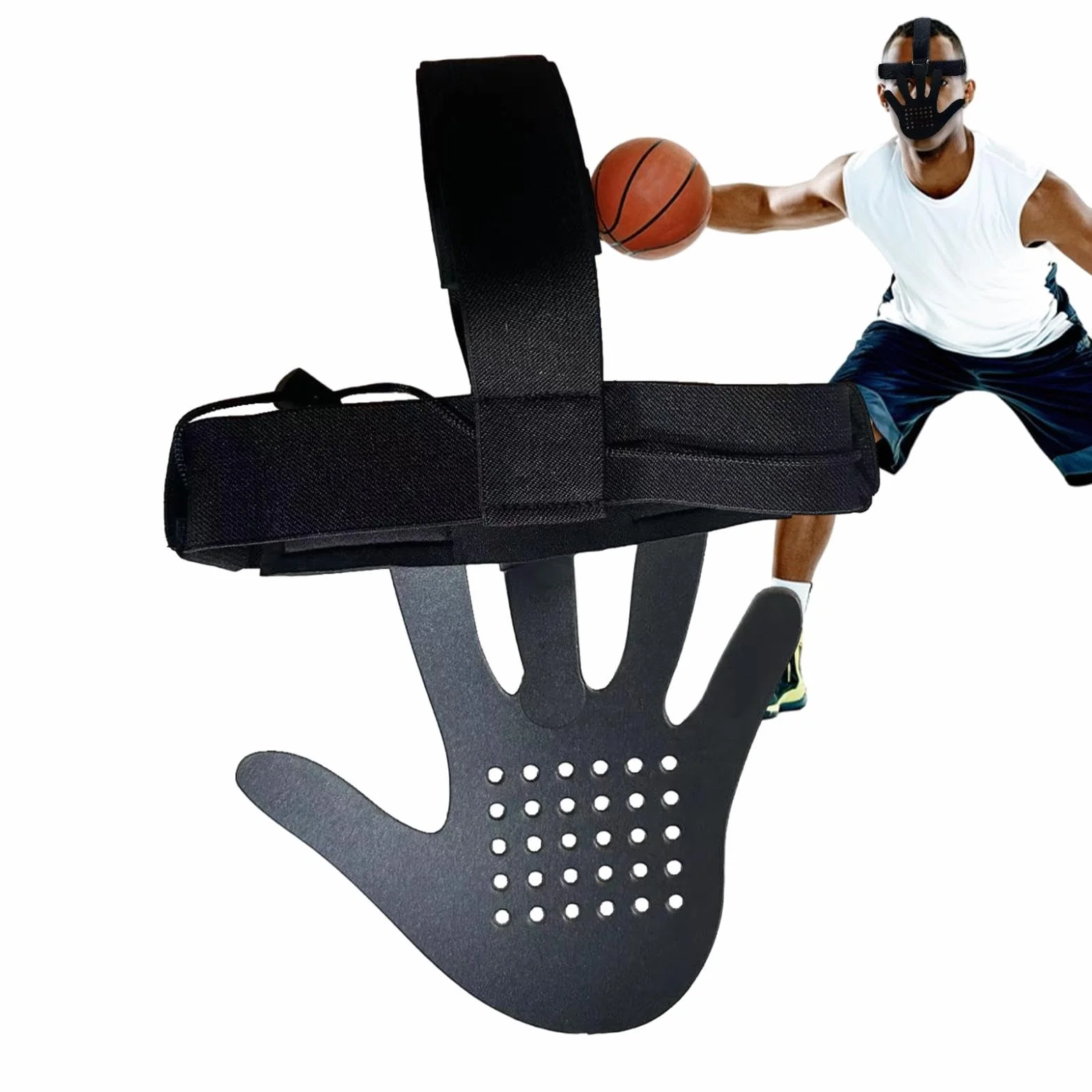 Máscara de Baloncesto, máscara Facial de Baloncesto, Protector Facial Deportivo, máscara defensiva de Baloncesto, máscara de Entrenamiento de Disparos Que bloquea los Ojos, Equipo de Entrenamiento de