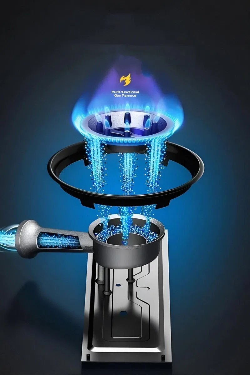Cocina Portátil de Gas Butano, Hornillo de Gas Portátil, Estufa Camping con Maletín, Cocina 2 en 1, Disponible Uso Butano, Sistema de Bloqueo de Cartucho, Control de Llama