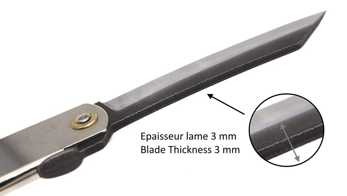 HIGONOKAMI Navaja Japonesa de Bolsillo Plegable Cuchillo Zenkou Plata Hecho a Mano en Japón por Nagao Kanekoma (Large)