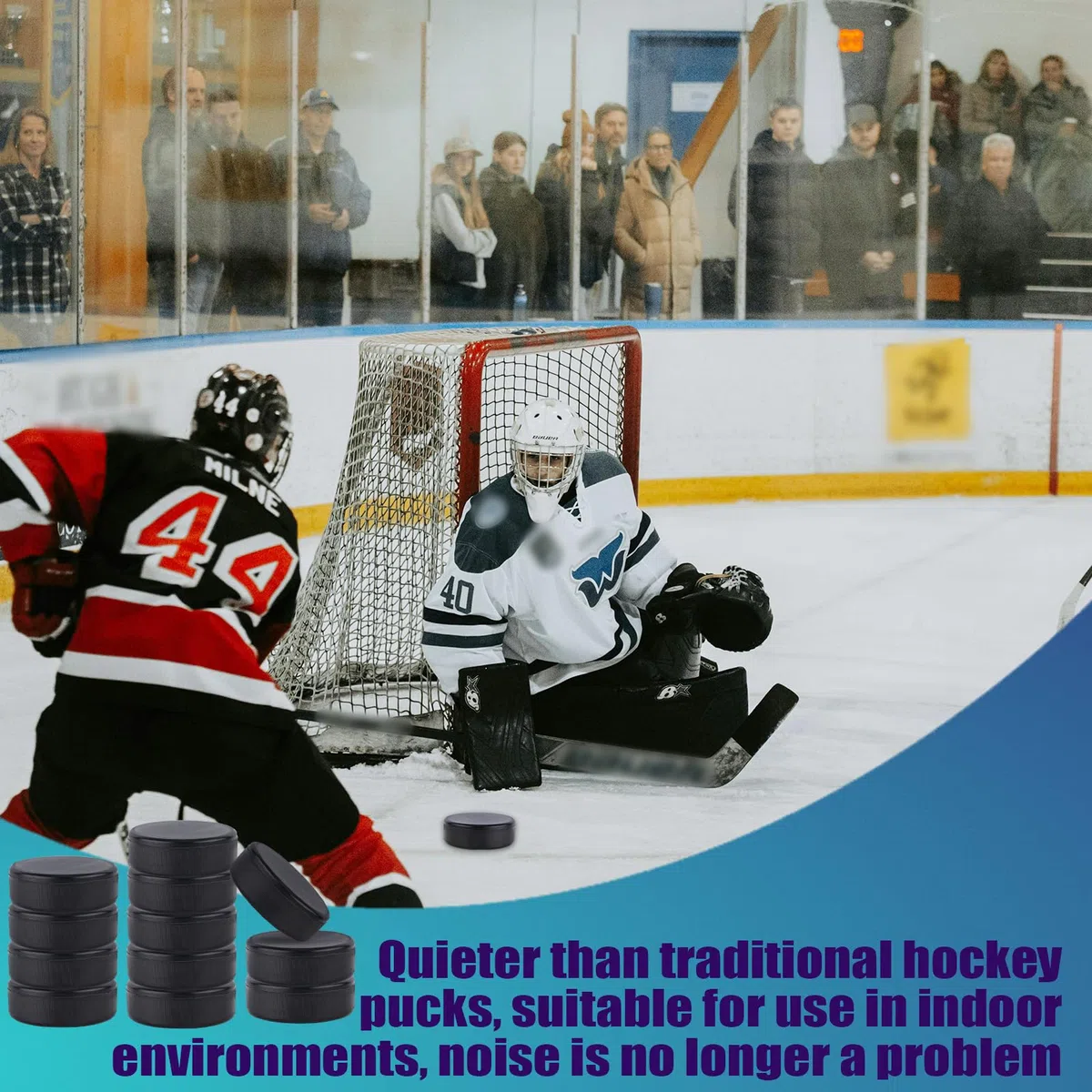 Gosknor 12uds Discos de Hockey, Diámetro 7,5cm/Grosor 2,5cm Ligeros Suaves Hockey Puck Sin Goma Accesorios de Hockey Hielo para Práctica y Entrenamiento Clásico en Interiores
