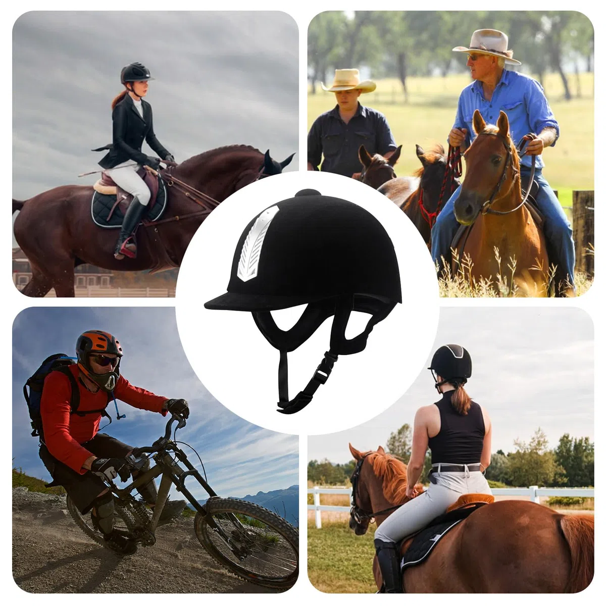 Tocados ecuestres,Tocados para Montar a Caballo,Casco Protector para Montar a Caballo para Mujeres y Hombres | Gorros de Seguridad Transpirables para entusiastas de los Deportes ecuestres para Hockey