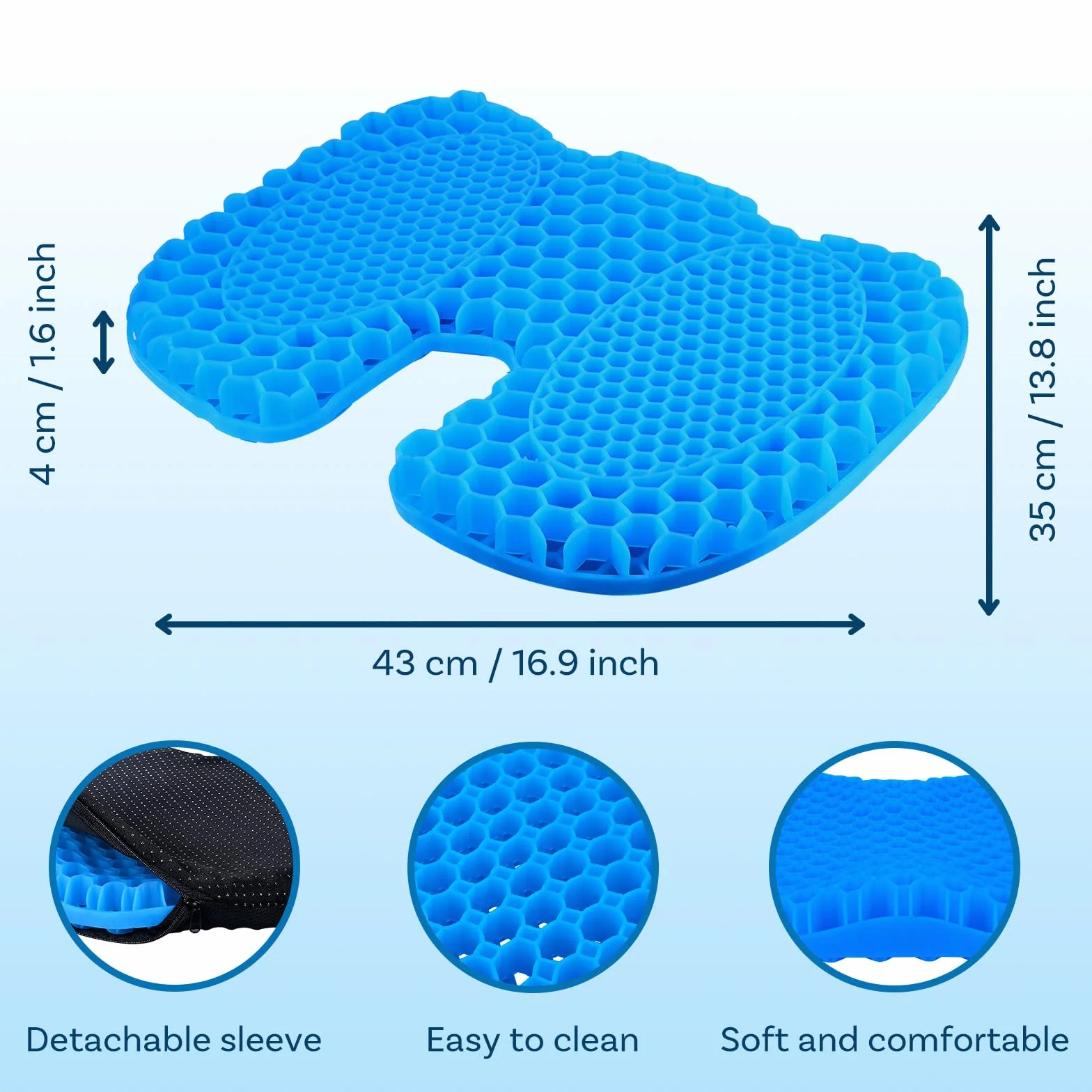 MMOBIEL Cojín de Asiento de Kayak Almohadilla Antideslizante de Gel Impermeable - Asiento Portátil para Kayak, Barco, Canoa etc. - Alivio de Presión y Comodidad - (U Shaped)