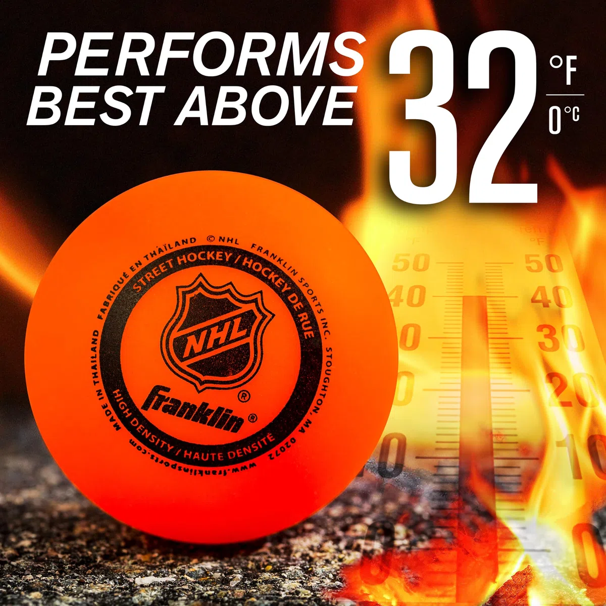 Franklin Sports NHL - Pelota de Hockey de Alta Densidad para Calle, Paquete de 3