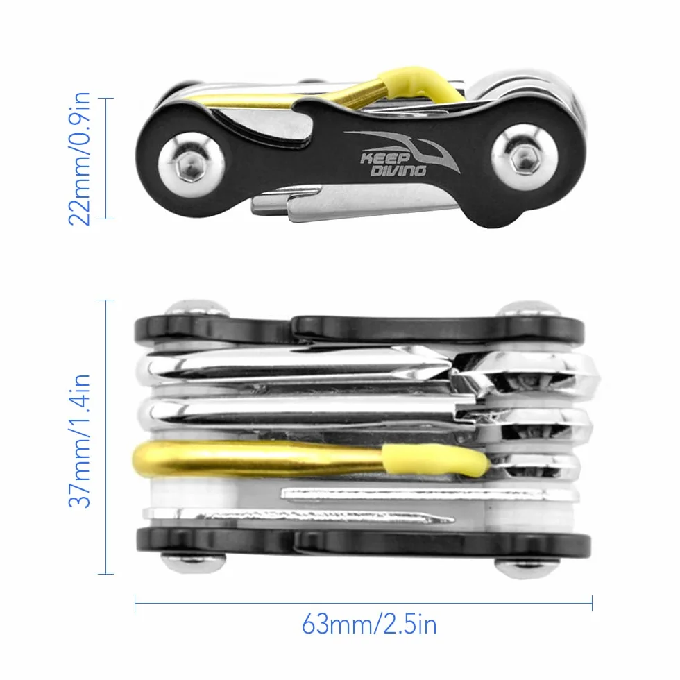 Herramienta de reparación de Buceo 8 en 1,Herramienta de Buceo Multifuncional,Paquete de Herramientas de Buceo,Kit de Herramientas para Buceo y Snorkel,Herramienta de Buceo