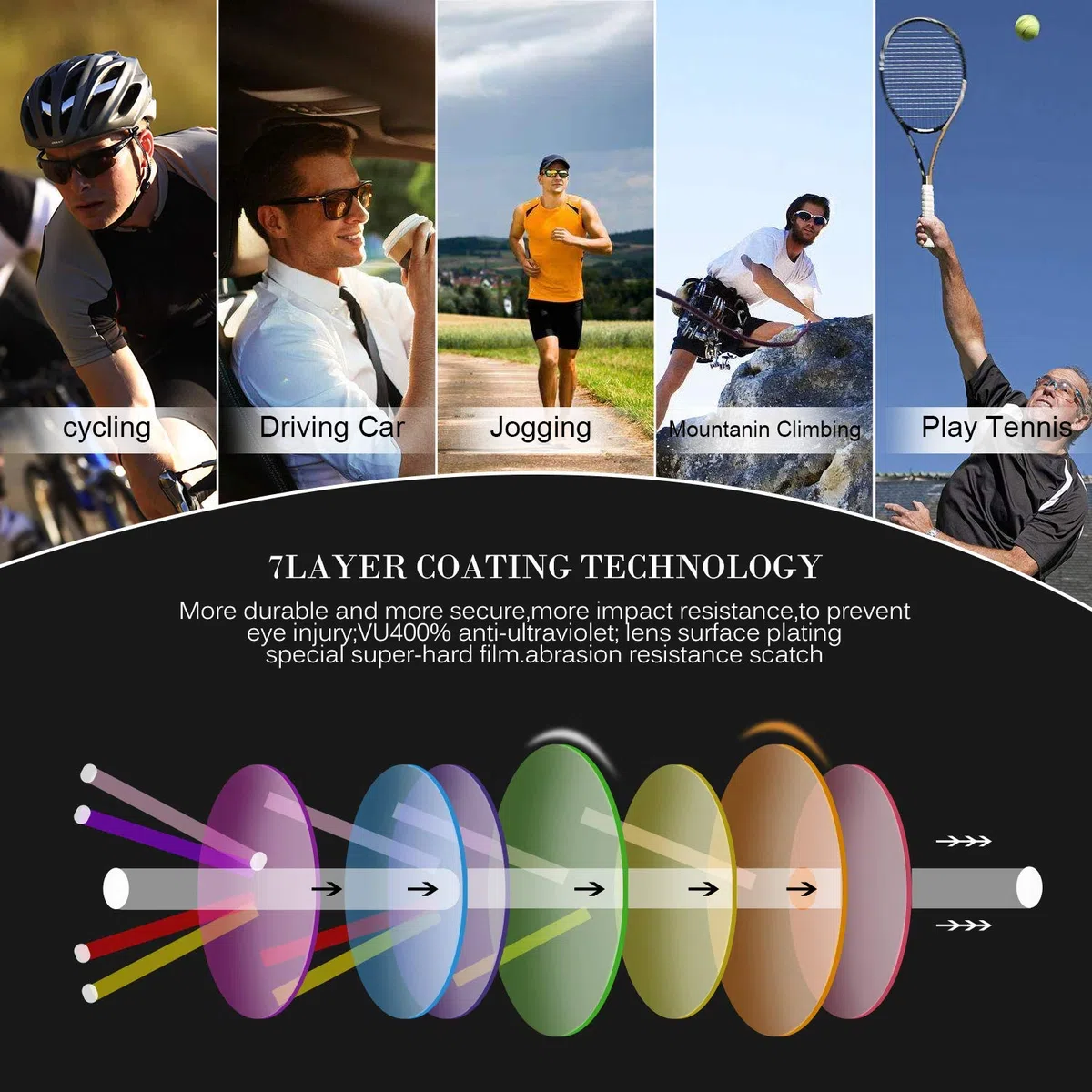 Gafas de sol polarizadas para ciclismo, protección UV400, para hombres y mujeres, para correr, pescar, conducir, béisbol