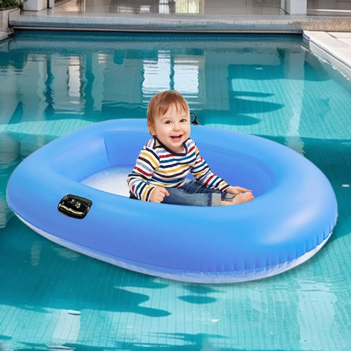 Barco Hinchable para Piscina,Balsa Inflable con Fondo Transparente - Barca para Lago De 160 X 110 Cm para Niños Y Adultos para Relajarse Flotar Nadar Y Remar con Capacidad De 80 Kg