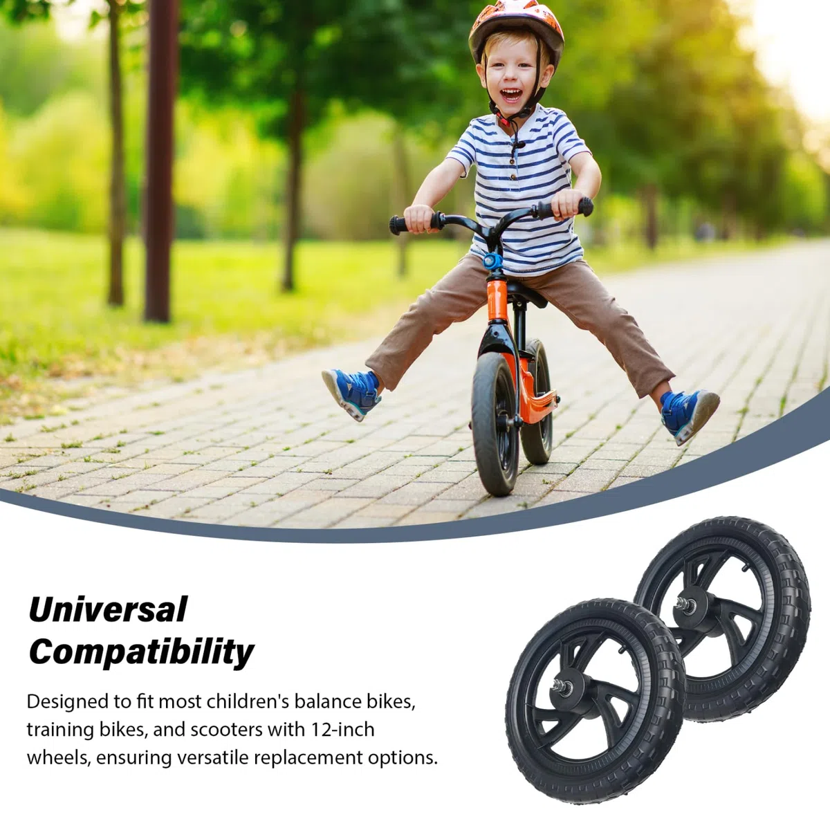 1 par de Ruedas de Bicicleta de Repuesto para niños, Rueda de Bicicleta de Equilibrio de 12 Pulgadas, Accesorios de reparación Ligeros para Bicicletas y Mantenimiento