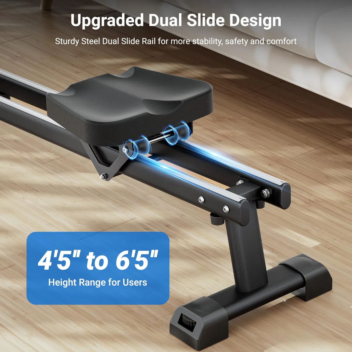 Dripex Maquina de Remo para Casa Silenciosa, Maquina Remo Magnética con 16 Niveles de Resistencia, Pantalla LCD con App Bluetooth, Estructura Estable, Capacidad de hasta 160 kg