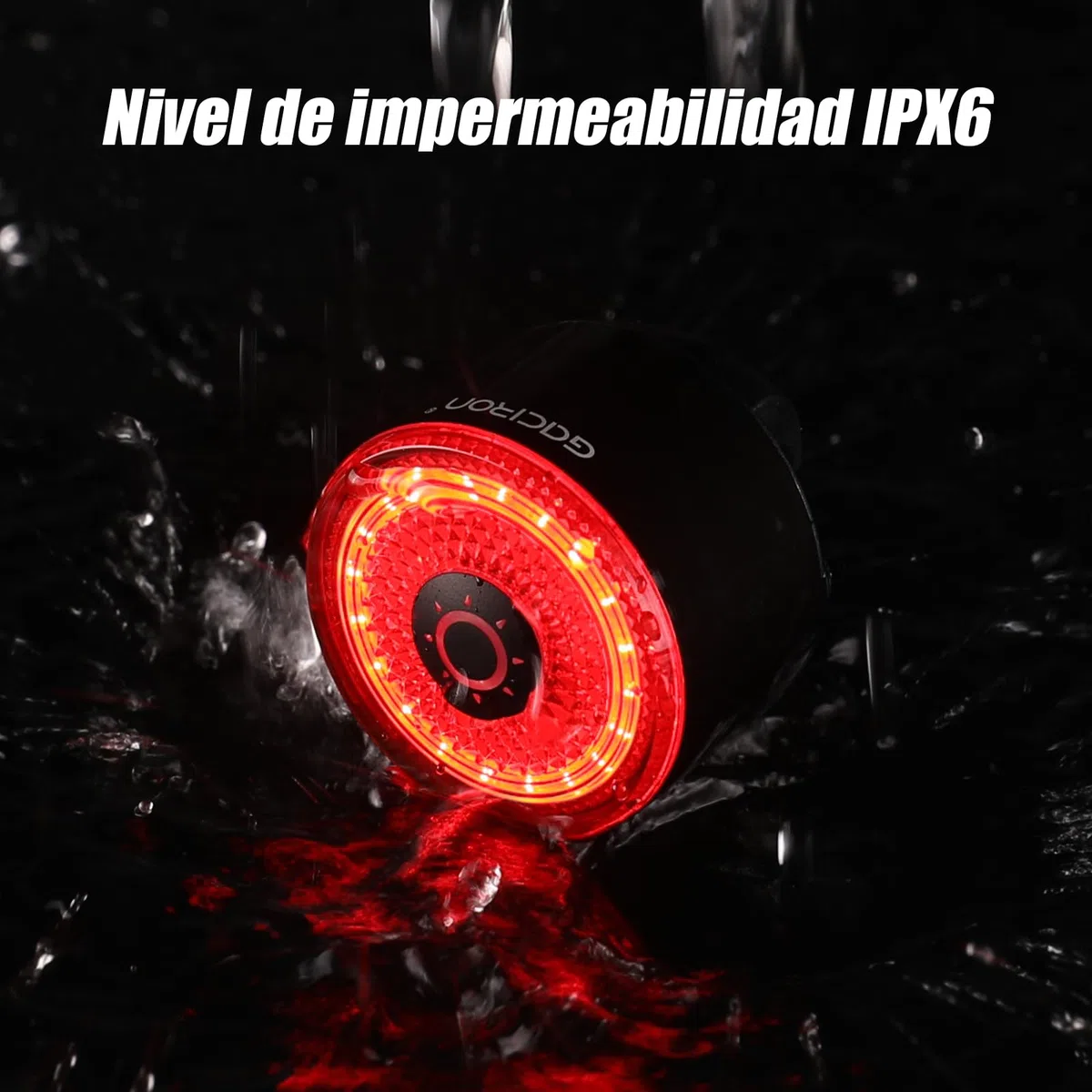 Gaciron LOOP-100 luz Trasera Bicicleta, con Sensor de Freno Inteligente,100 LM de Alto Brillo,luz Bicicleta Trasera de aleación de Aluminio con instalación magnética,Luz Bicicleta Recargable