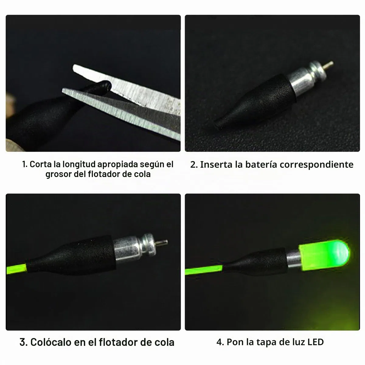 8 unidades de luces LED para pesca nocturna, luces de punta de caña de pescar LED, poses de pesca, cargadores de pesca nocturnos, poses de pesca nocturna, flotadores de pesca nocturnos, para lago, río