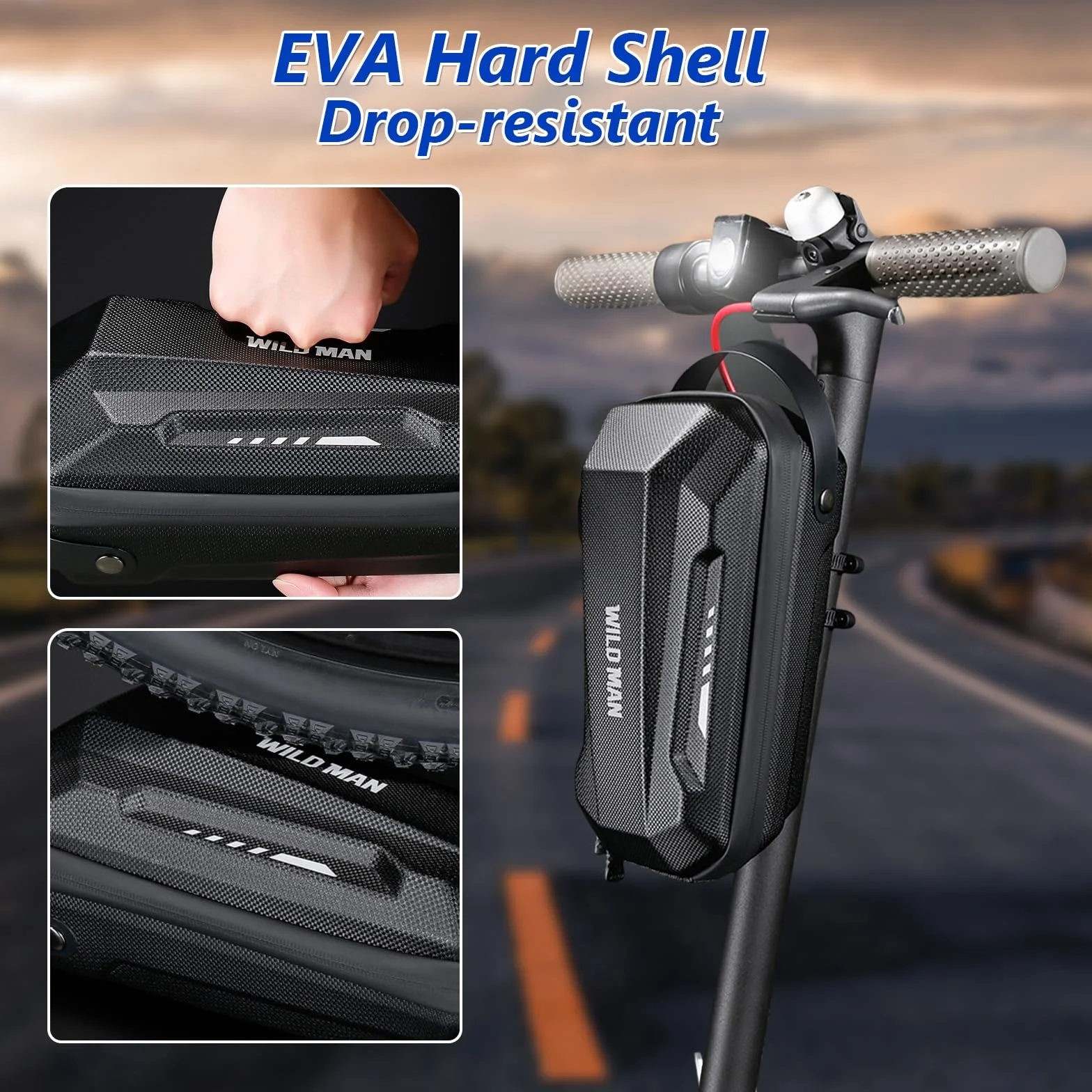 flintronic 3L Bolsa De Manillar Scooter Eléctrica, Scooter Bolsa De Tubo Frontal, Bolsas de Almacenamiento Impermeable EVA, para Xiaomi MI Mijia M365 Sedway Ninebot E ES1/2/3/4