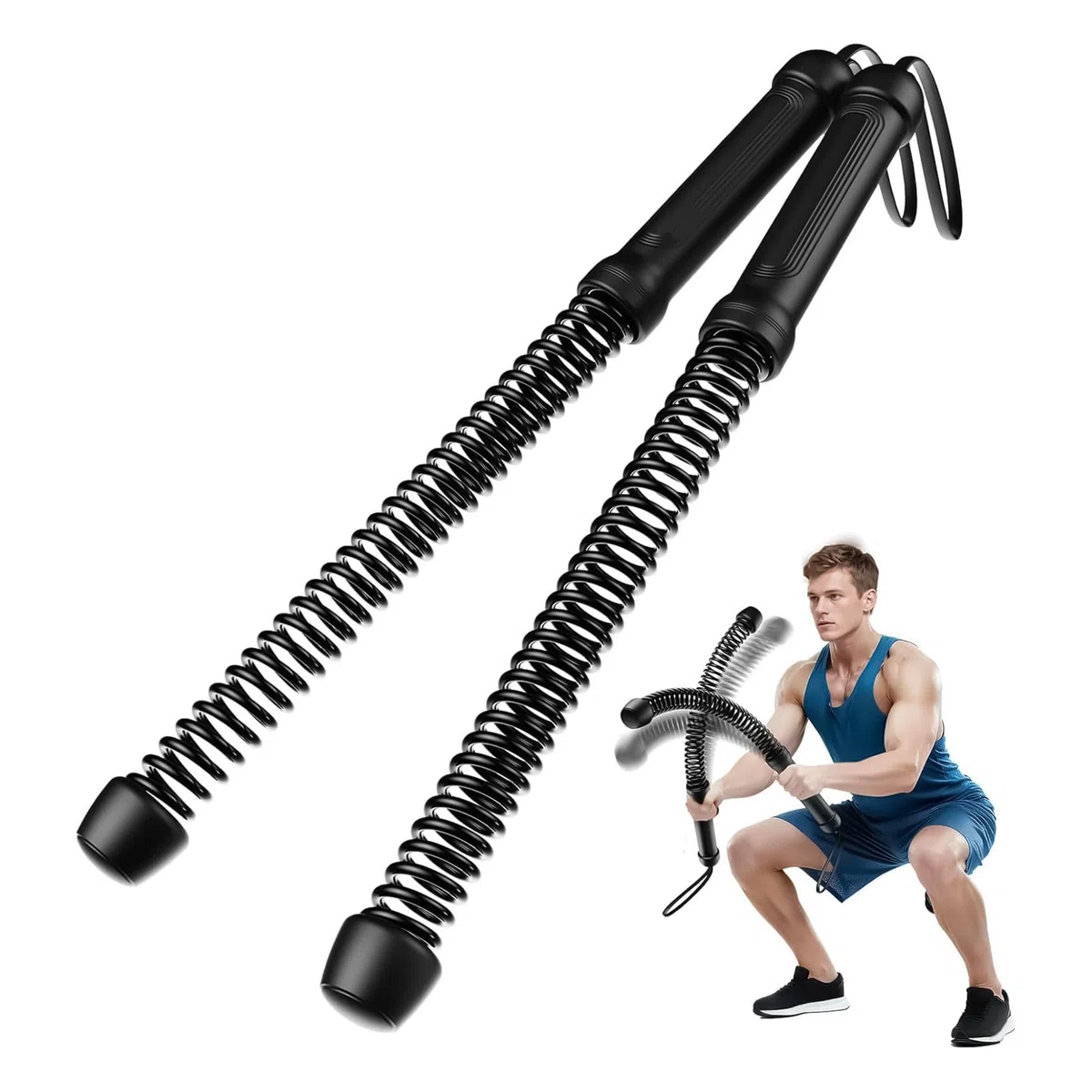 Ropelesss Battle Ropes - Cuerdas de entrenamiento portátiles para entrenamientos HIIT, entrenamiento cardiovascular, equipos de fitness para hombre y mujer