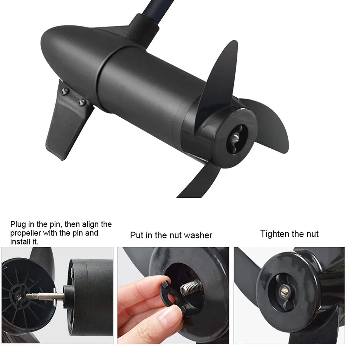 Reemplazo de Hélice Marina de 3 Palas Accesorio de Repuesto de Hélice Apto para Motores Fuera de Borda de 50 Lb, 60 Lb, 68 Lb, 88 Lb, 12 V, 24 V.
