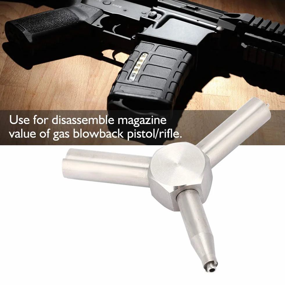 Llave de válvula, llave de válvula de elemento compatible con la herramienta de extracción de la válvula de carga de la revista Airsoft KSC WA GAS