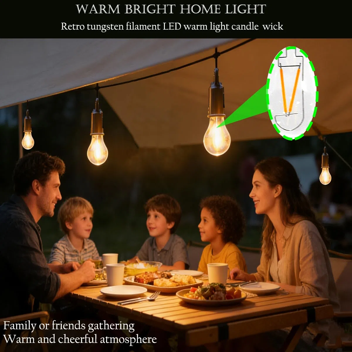 Luces solares y linternas de camping con sensor de luz para colgar con gancho al aire libre, bombilla recargable por USB, llavero portátil, 4 modos de iluminación para decoraciones de Navidad