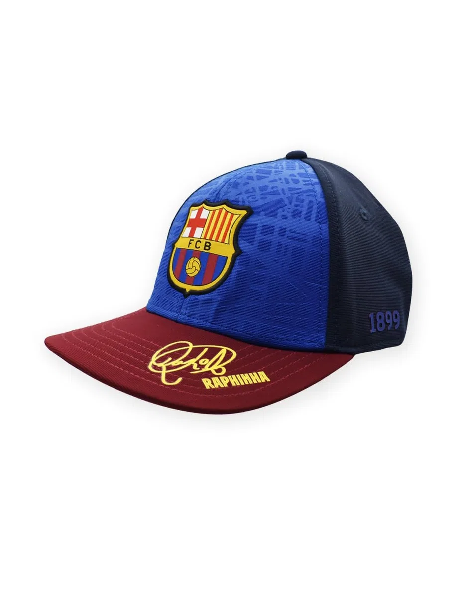 FC Barcelona - Gorra Barça Raphinha con Licencia - Autografiada Niño Unisex Talla Única Ajustable - 100% Poliéster