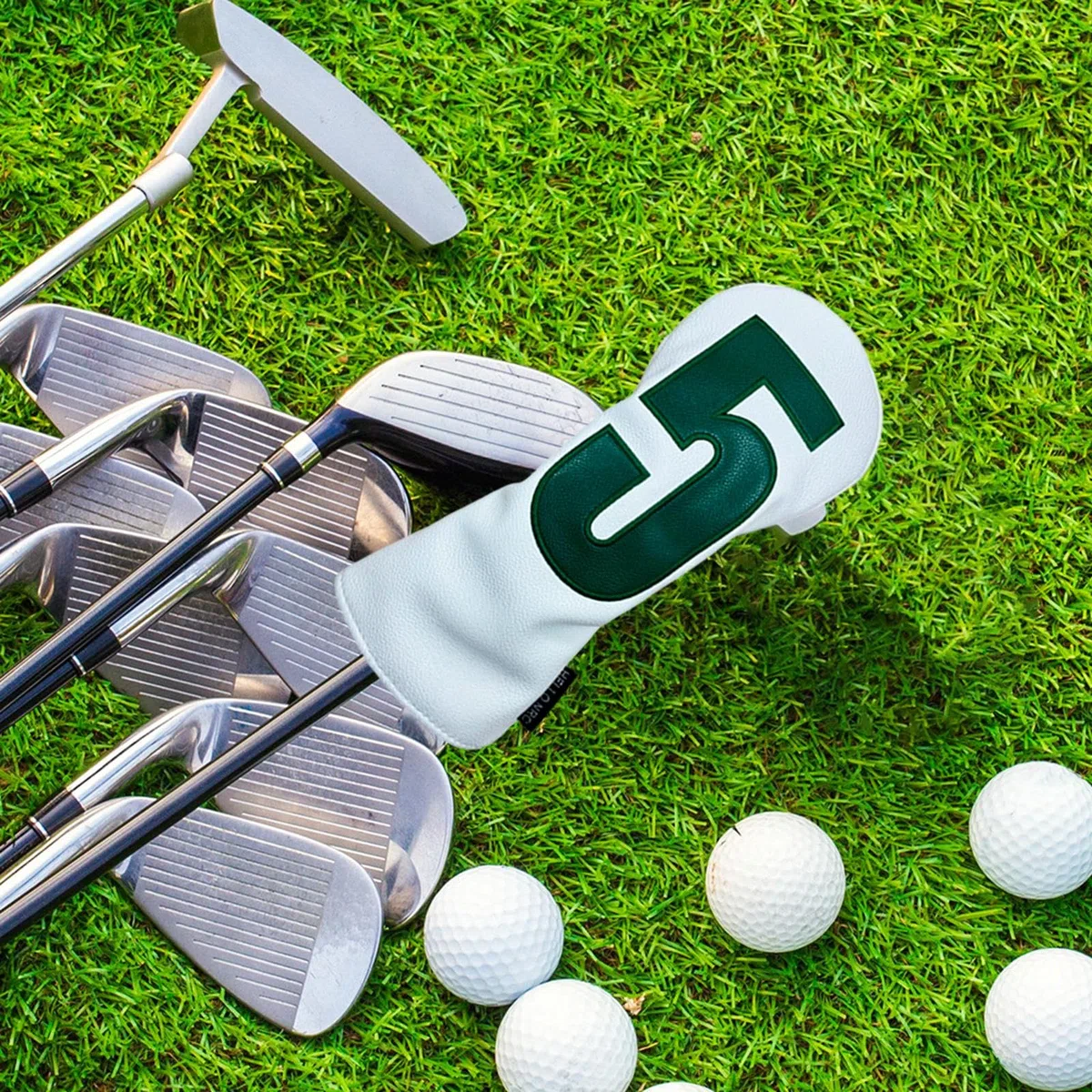 F Fityle Funda de Cabeza para Club de Golf con protección de Cuero PU, reemplazo de Maderas, Forro de Terciopelo, Impermeable, Funda de Madera para Regalo de
