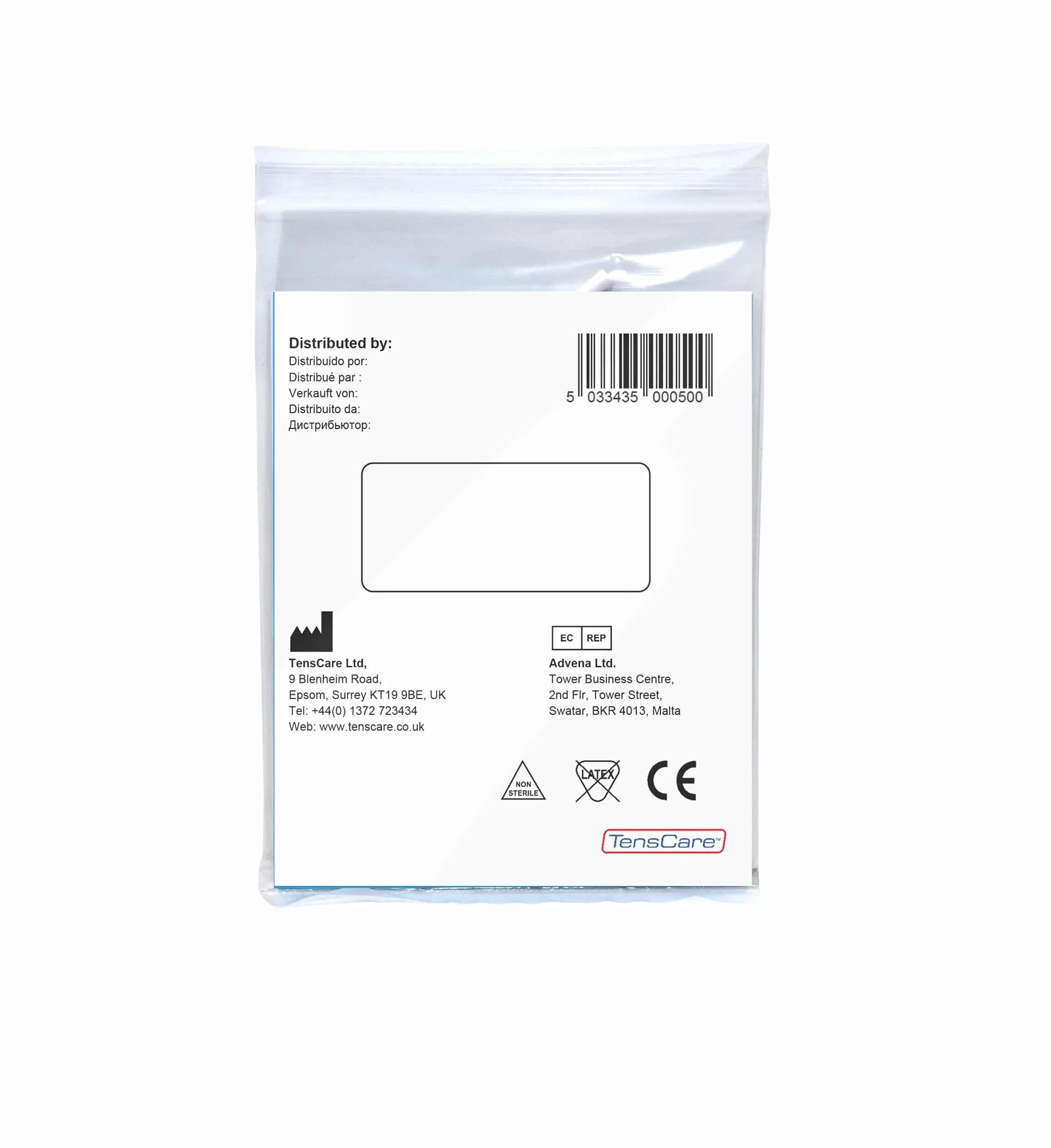TensCare E-CM50100 - Almohadillas para electrodos (50 x 100 mm, 4 electrodos por paquete, 3 paquetes)