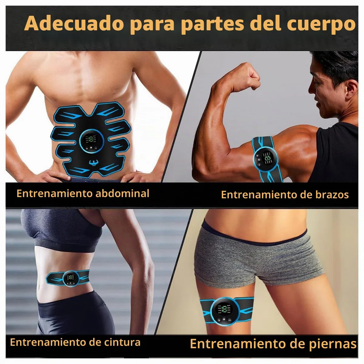 AILEDA Electroestimulador Muscular,EMS Estimulación focalizada de los Abdominales,8 Modos y 19 Intensidades,para la construcción de músculo,Tactical Electroestimulador Cuerpo Interior y exterior