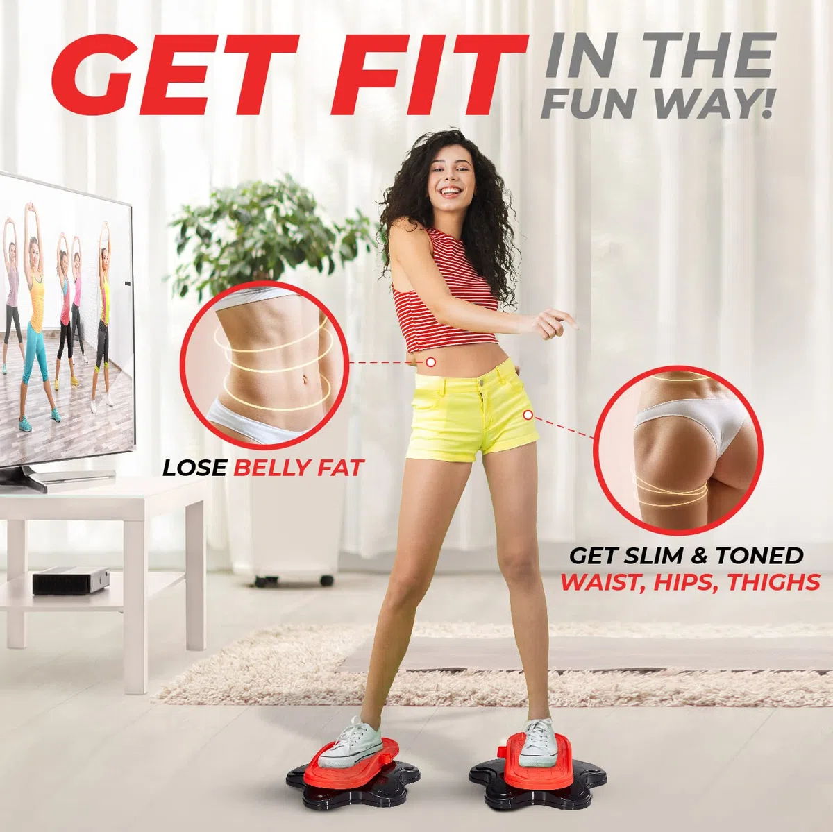 Yes4All Tabla giratoria para abdominales, nueva generación de disco de torsión de cintura, tabla giratoria, paso a paso para ejercicio aeróbico, entrenamiento de tonificación de cuerpo completo, sin