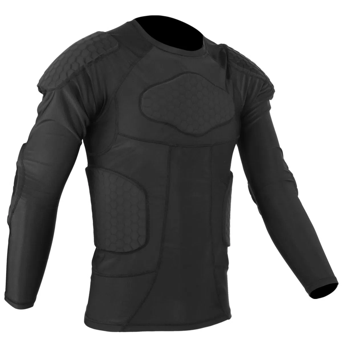 Chaqueta protectora deportiva,Camisa de compresión acolchada para hombres,Traje deportivo con protector de pecho anticolisión,Equipo protector de entrenamiento de esquí de baloncesto de fútbol(L)