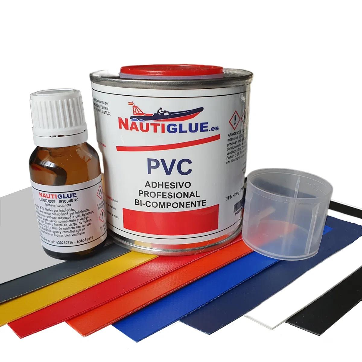 Pegamento de PVC Profesional de 125 mililitros para la reparación de Zodiac (Elegir color del parche de regalo (1). (Azul marino)