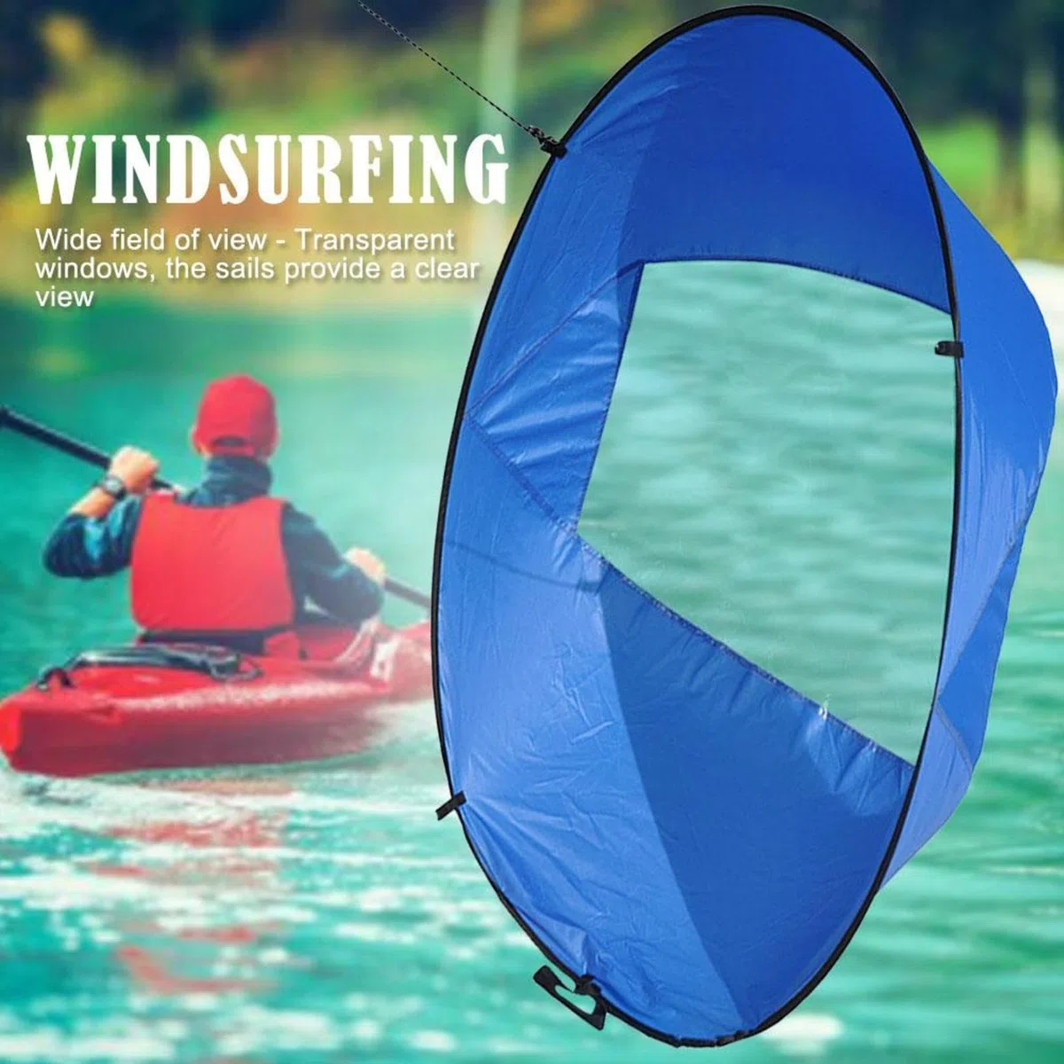 Vela para kayak - Tela ultraligera Diseño plegable portátil de 42 pulgadas | vela de energía eólica para kayak con fuerte eficiencia de captura de viento, uso de tabla de remo , de viento para