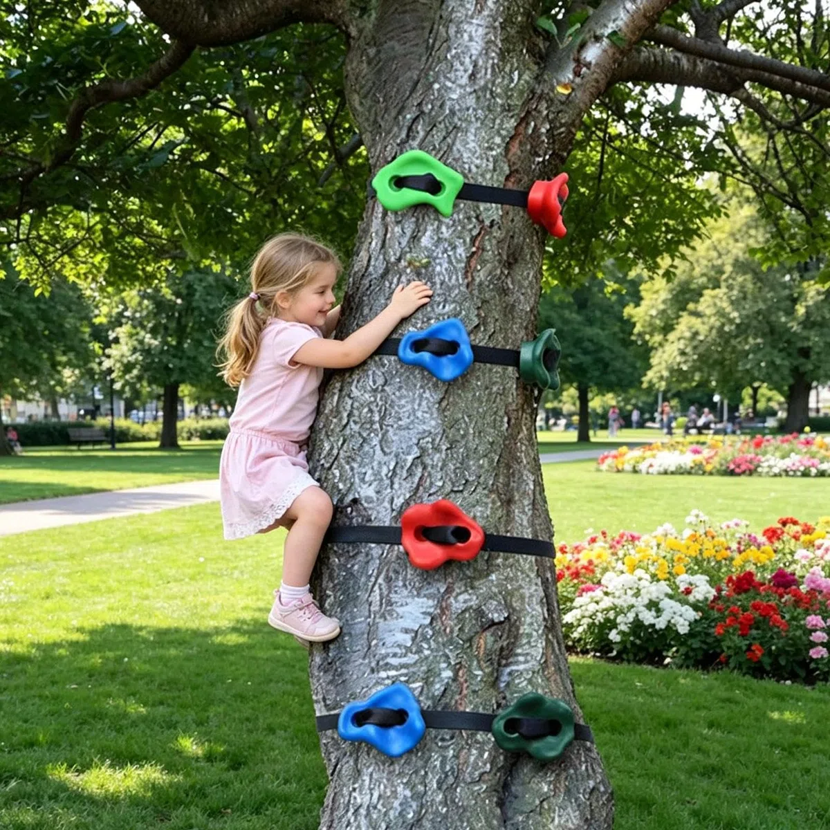 Presas de Escalada para Árbol,Set ligero de entrenamiento para circuito de obstáculos - Equipo de Entrenamiento para Circuito de Obstáculos - para Jardín Patio al Aire Libre Muro Infantil Niños Niñas