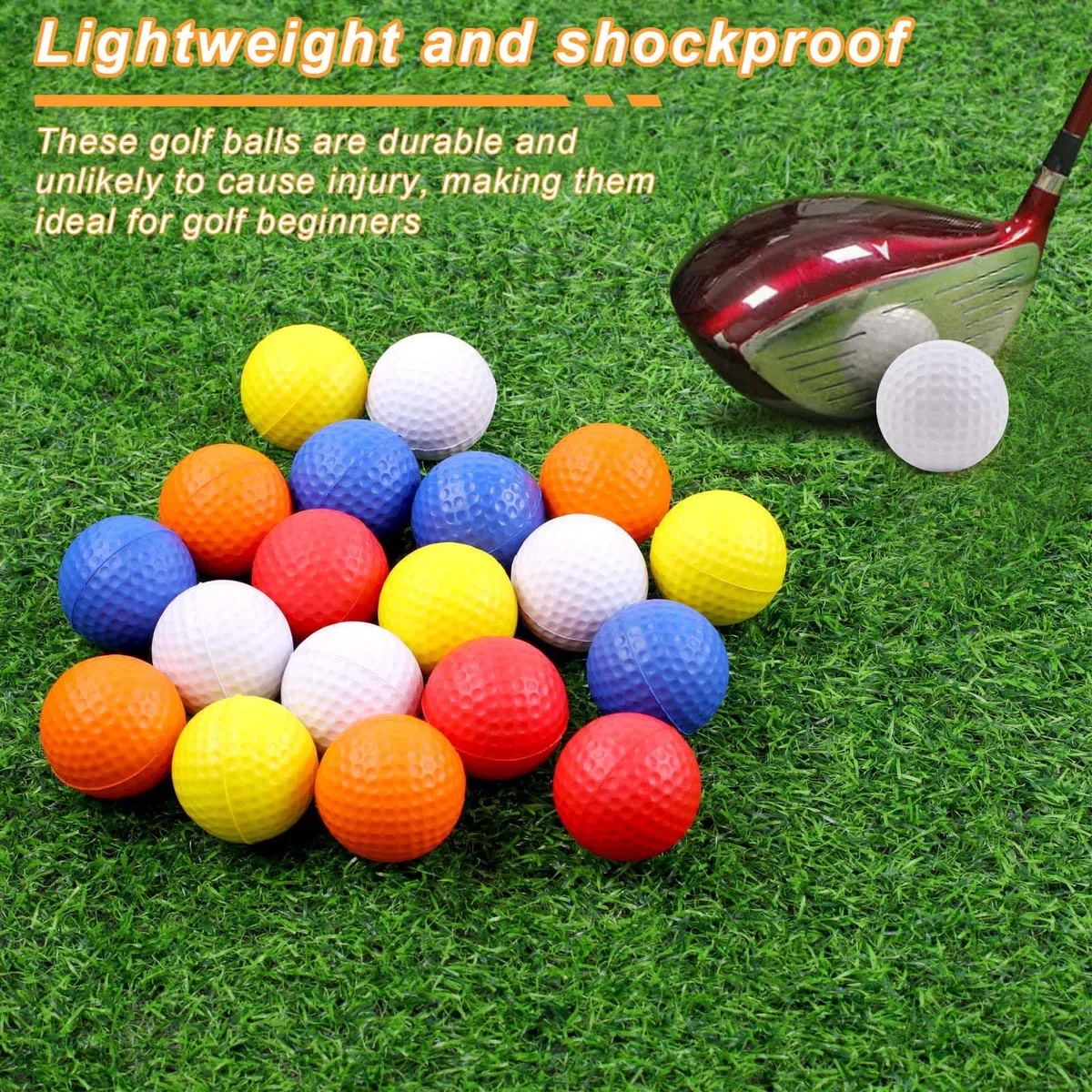 26 Piezas Golf de Espuma, Pelotas de Entrenamiento de Golf, Pelotas de práctica de Espuma, Pelotas de Golf, Pelota de Golf de Colores, Adecuado para Entrenamiento de Golf.