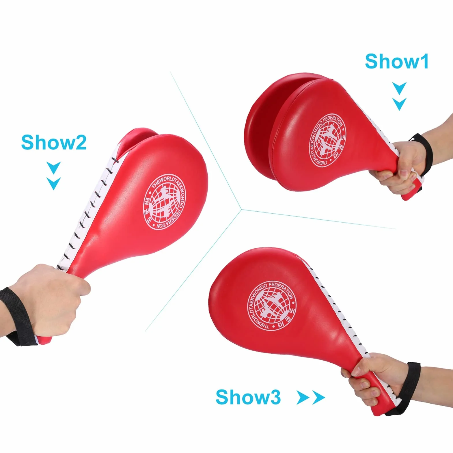 Taekwondo Kick Pads, Almohadillas de Patada de Taekwondo, Paquete de 2 Almohadillas de Doble Patada para taekwondos para Boxeo, Equipo de Artes Marciales, Karate, Kickboxing, Artes Marciales
