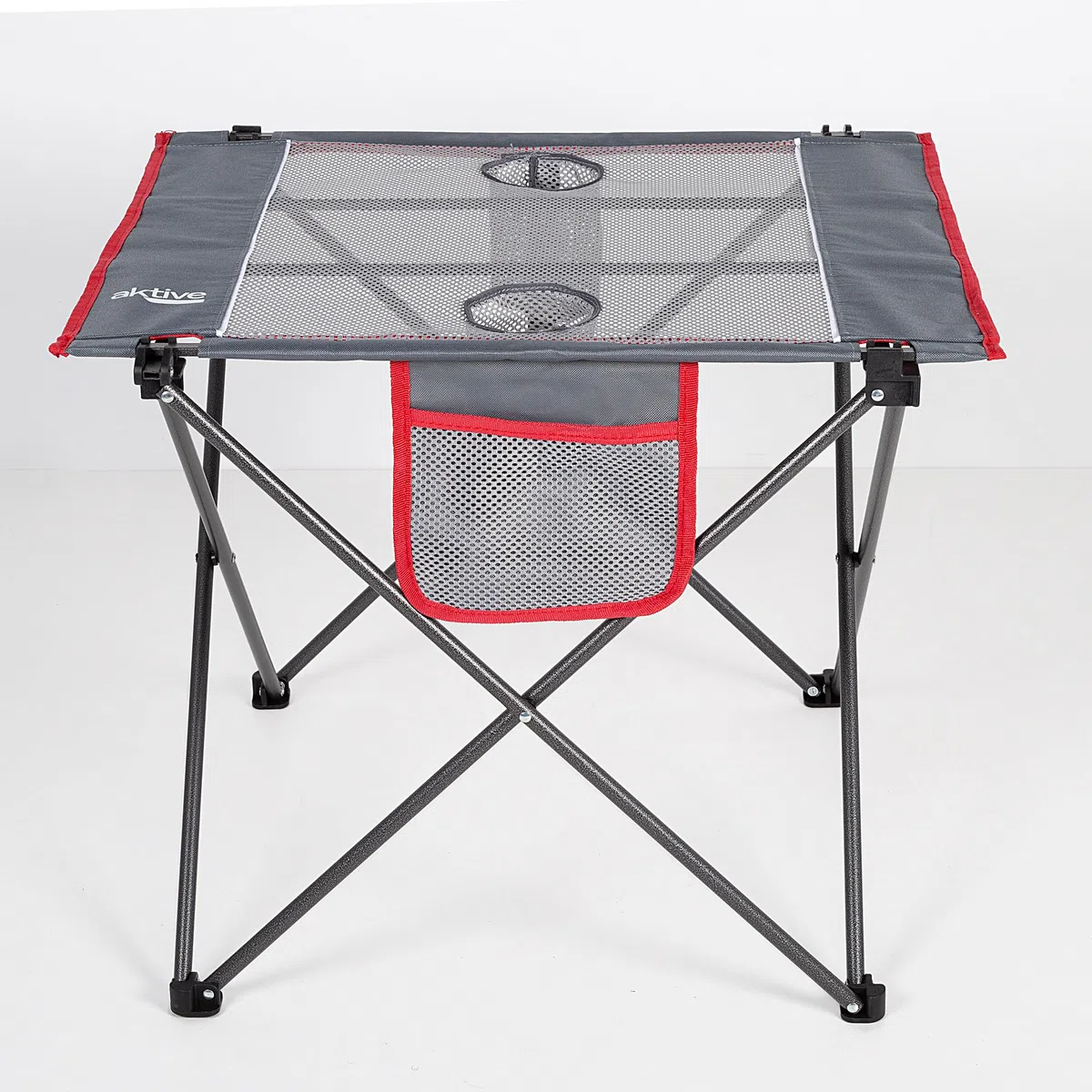 AKTIVE Mesa plegable para camping de poliéster, Medidas 62x50x50cm, ultraligera, cómoda y fácil de transportar, Compacta, mesas para camping, Mesa plegable portátil, Mesa picnic (63026)
