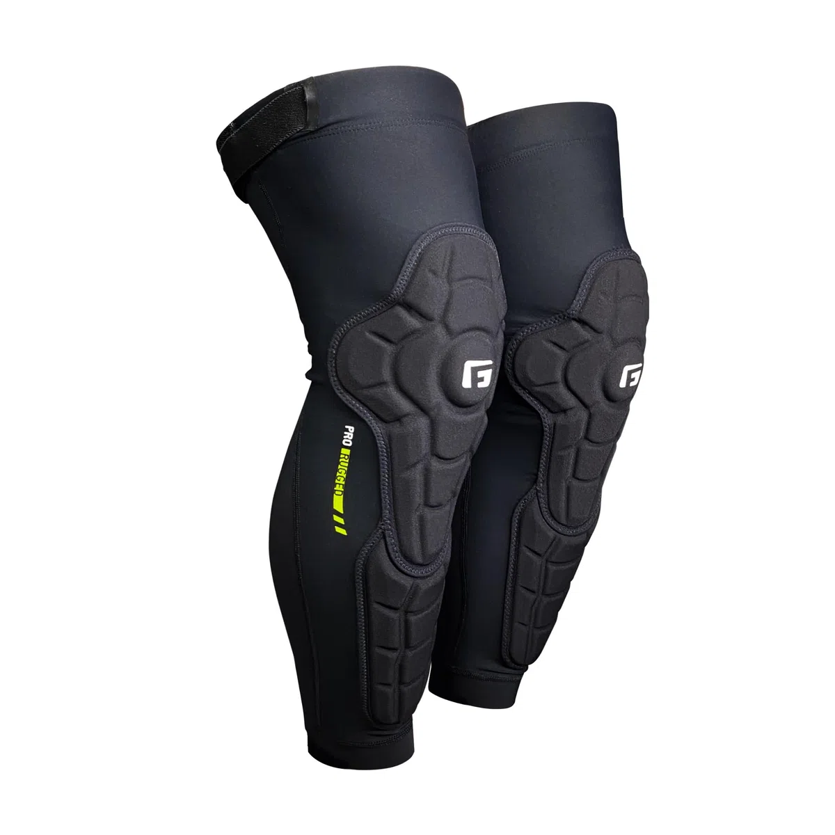 G-Form Pro-Rugged 2 Espinilleras MTB, Negro, Juvenil Grande/X-Grande | con Protección de Rodillas para Ciclismo, Patinaje y Deportes de Nieve, Rodilleras y de Compresión Acolchadas