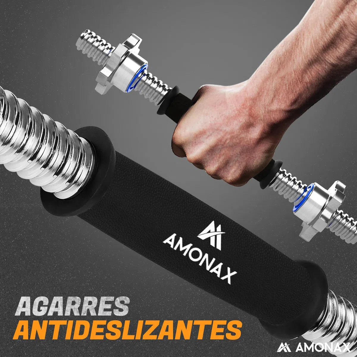 Amonax Pesas y Mancuernas Ajustables 15 20 30KG, Juego de Pesos Dumbbells Kit Hierro Fundido, Fitness Gimnasio en Casa Musculacion, Weights Set Mujer Halteres Barbell Hombres Ejercicios Deporte