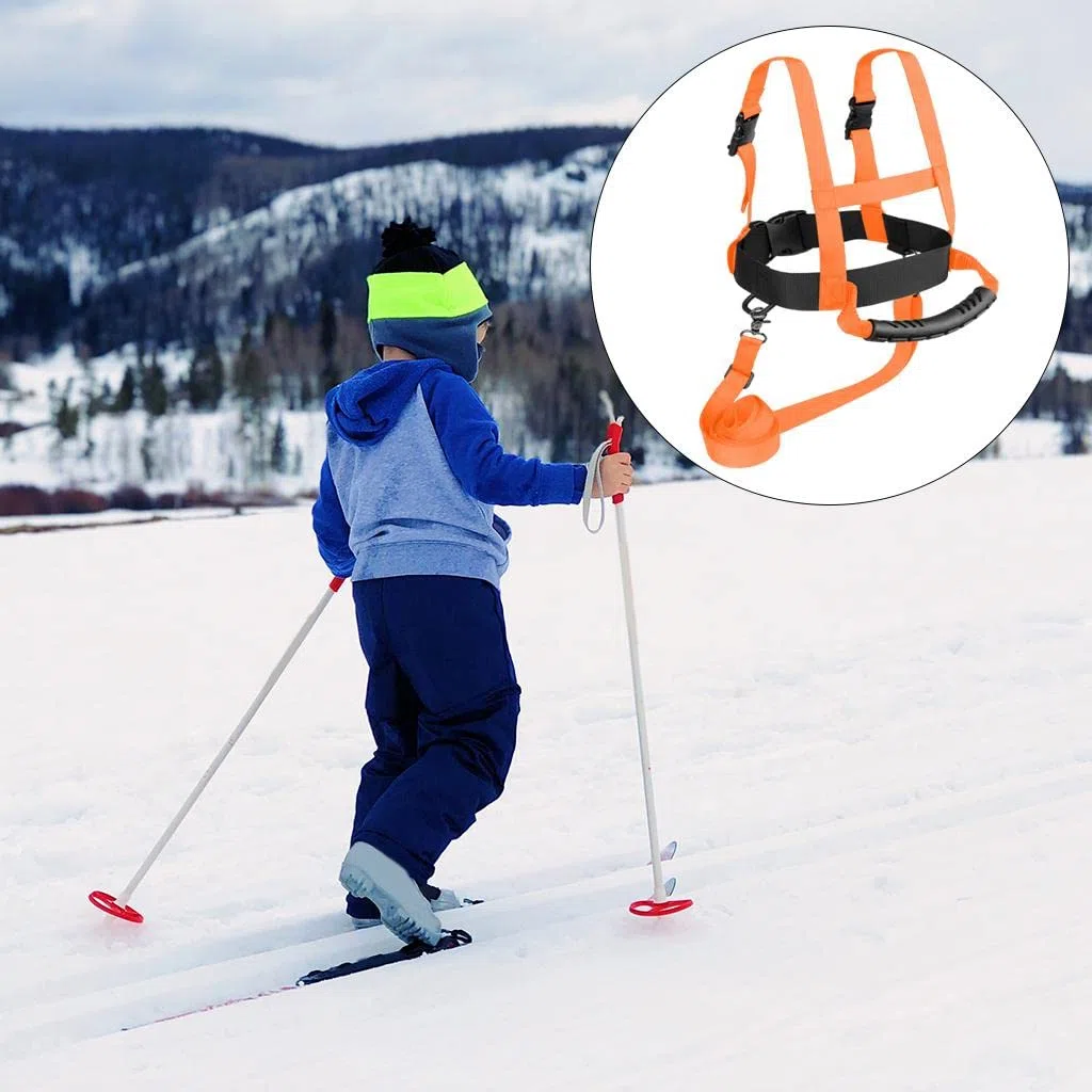 perfk Arnés de Esquí para Niños Entrenador Infantil con Correa de Sujeción Y Arnés de Hombro Equipo de Iniciación con Asa para Cargar en Telesilla Adecuado